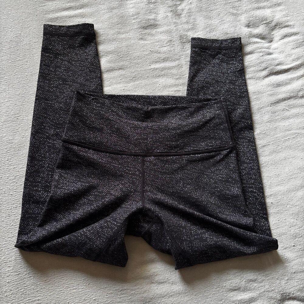 Lululemon Wunder Under High-Rise Leggings Size 6 Black White Space Dye